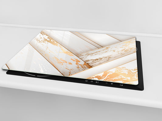 TEMPERED GLASS CHOPPING BOARD – Glass Cutting Board and Worktop Saver – Worktop protector; MEASURES: SINGLE: 60 x 52 cm (23,62” x 20,47”); DOUBLE: 30 x 52 cm (11,81” x 20,47”); D30 Decorative Surfaces Series: Luxury white panels