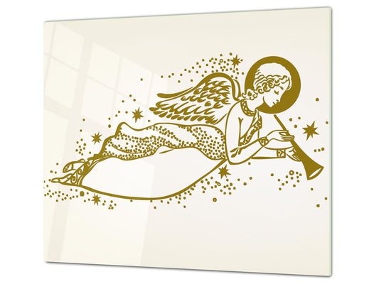 CUTTING BOARD and Cooktop Cover ;D20 Christmas Series: Golden angel