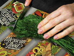 Tempered GLASS Cutting Board 60D16: Mexic food