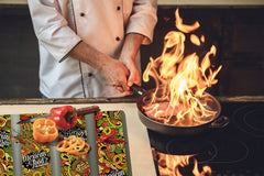 Tempered GLASS Cutting Board 60D16: Mexic food