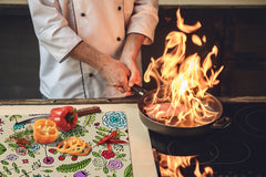 Arbeitsplattenschoner 60D06B: Bunte Blumen