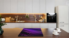 UNIQUE Tempered GLASS Kitchen Board – Scratch Resistant Glass Cutting Board – Glass Countertop MEASURES: SINGLE: 60 x 52 cm (23,62” x 20,47”); DOUBLE: 30 x 52 cm (11,81” x 20,47”); D29 Colourful Variety Series: Purple fabric 2