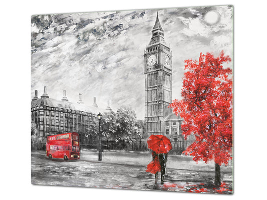 UNIQUE Tempered GLASS Kitchen Board 60D05A: Big Ben 1