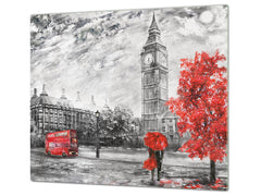 UNIQUE Tempered GLASS Kitchen Board 60D05A: Big Ben 1