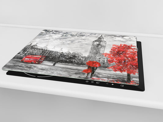 UNIQUE Tempered GLASS Kitchen Board 60D05A: Big Ben 1