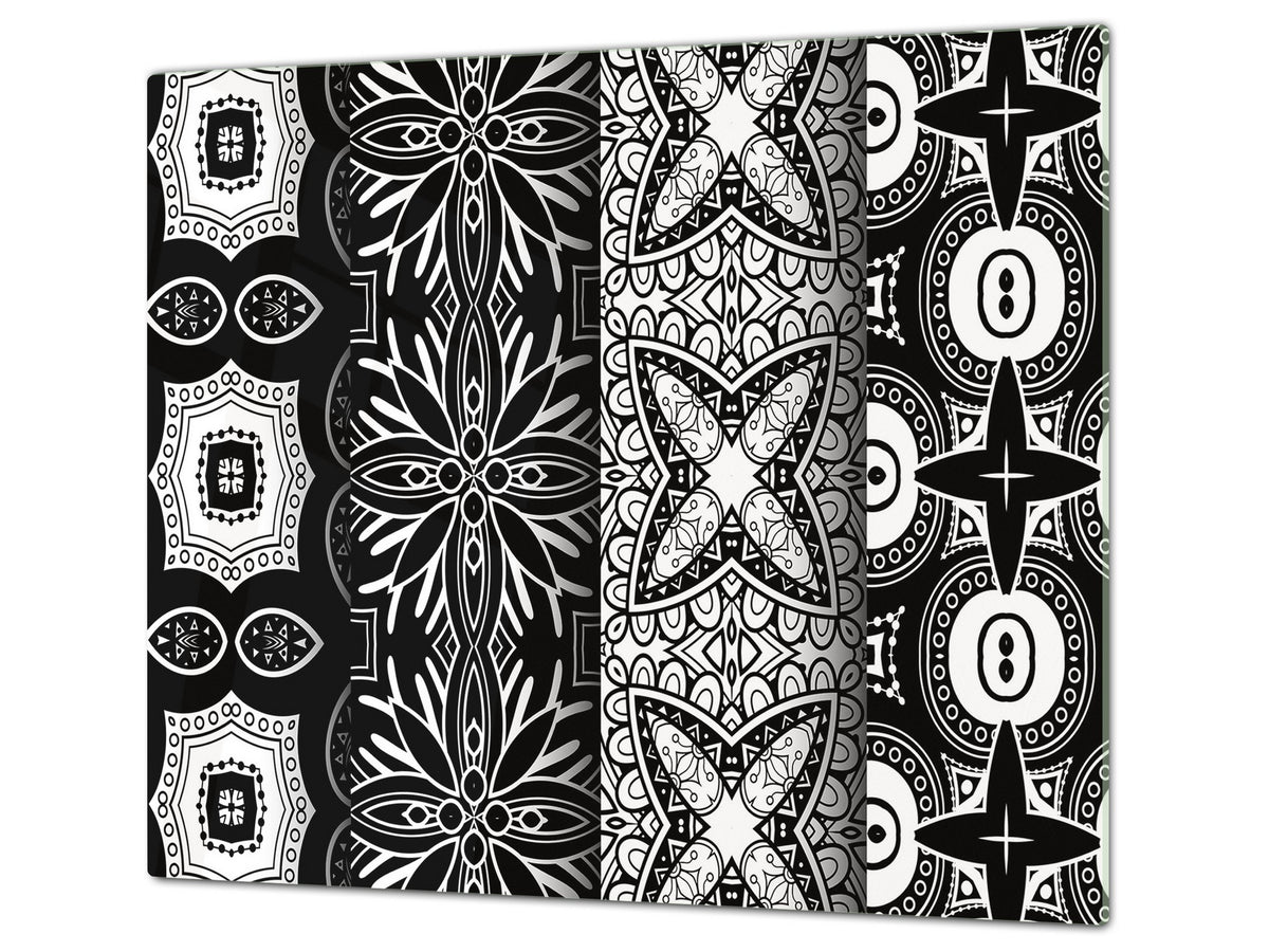 Glass stove top 60D21: Black & White Pattern 2