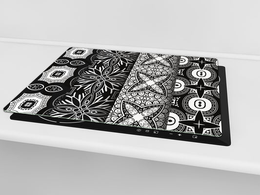 Glass stove top 60D21: Black & White Pattern 2