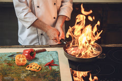 Chopping Board -  Impact & Scratch Resistant - Glass Cutting Board D24 Rusted textures Series: Colorfoul tarnished copper