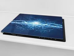 Tempered GLASS Cutting Board D01 Abstract Series: Electricity
