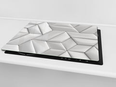 TEMPERED GLASS CHOPPING BOARD – Glass Cutting Board and Worktop Saver – Worktop protector; MEASURES: SINGLE: 60 x 52 cm (23,62” x 20,47”); DOUBLE: 30 x 52 cm (11,81” x 20,47”); D30 Decorative Surfaces Series: Leather tiles