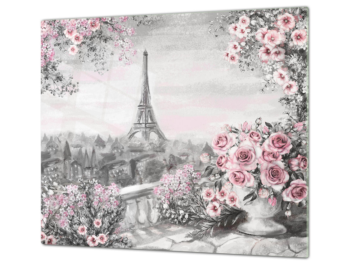 UNIQUE Tempered GLASS Kitchen Board 60D05A: Paris 1