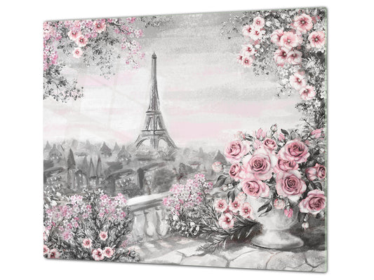 UNIQUE Tempered GLASS Kitchen Board 60D05A: Paris 1