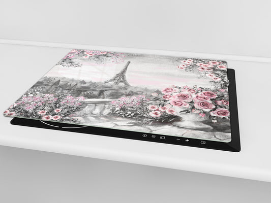 UNIQUE Tempered GLASS Kitchen Board 60D05A: Paris 1