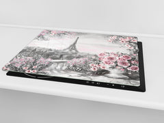 UNIQUE Tempered GLASS Kitchen Board 60D05A: Paris 1