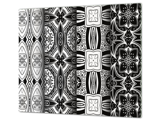 Glass stove top 60D21: Black & White Pattern