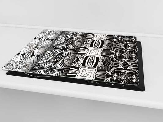 Glass stove top 60D21: Black & White Pattern