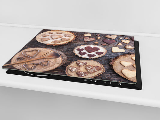 TEMPERED GLASS CHOPPING BOARD 60D13: Cookies hearts