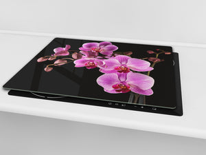 Glass Cutting Board and Worktop Saver D06 Flowers Series: Orchid 5