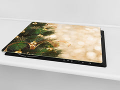 CUTTING BOARD and Cooktop Cover ;D20 Christmas Series: Green christmas tree