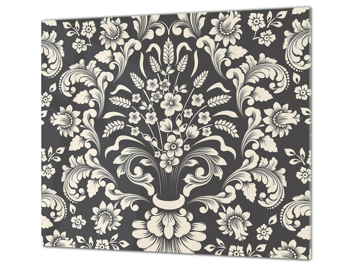 Glass Kitchen Board 60D20: Flower texture