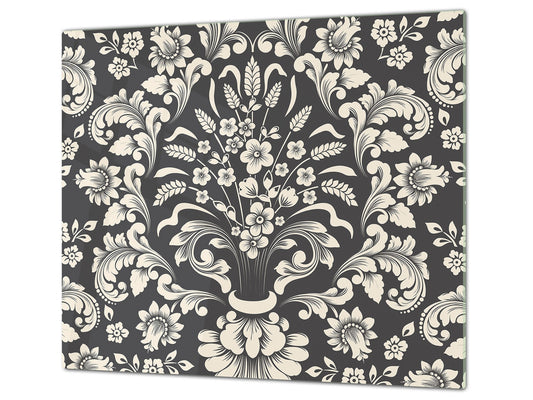 Glass Kitchen Board 60D20: Flower texture