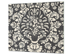 Glass Kitchen Board 60D20: Flower texture