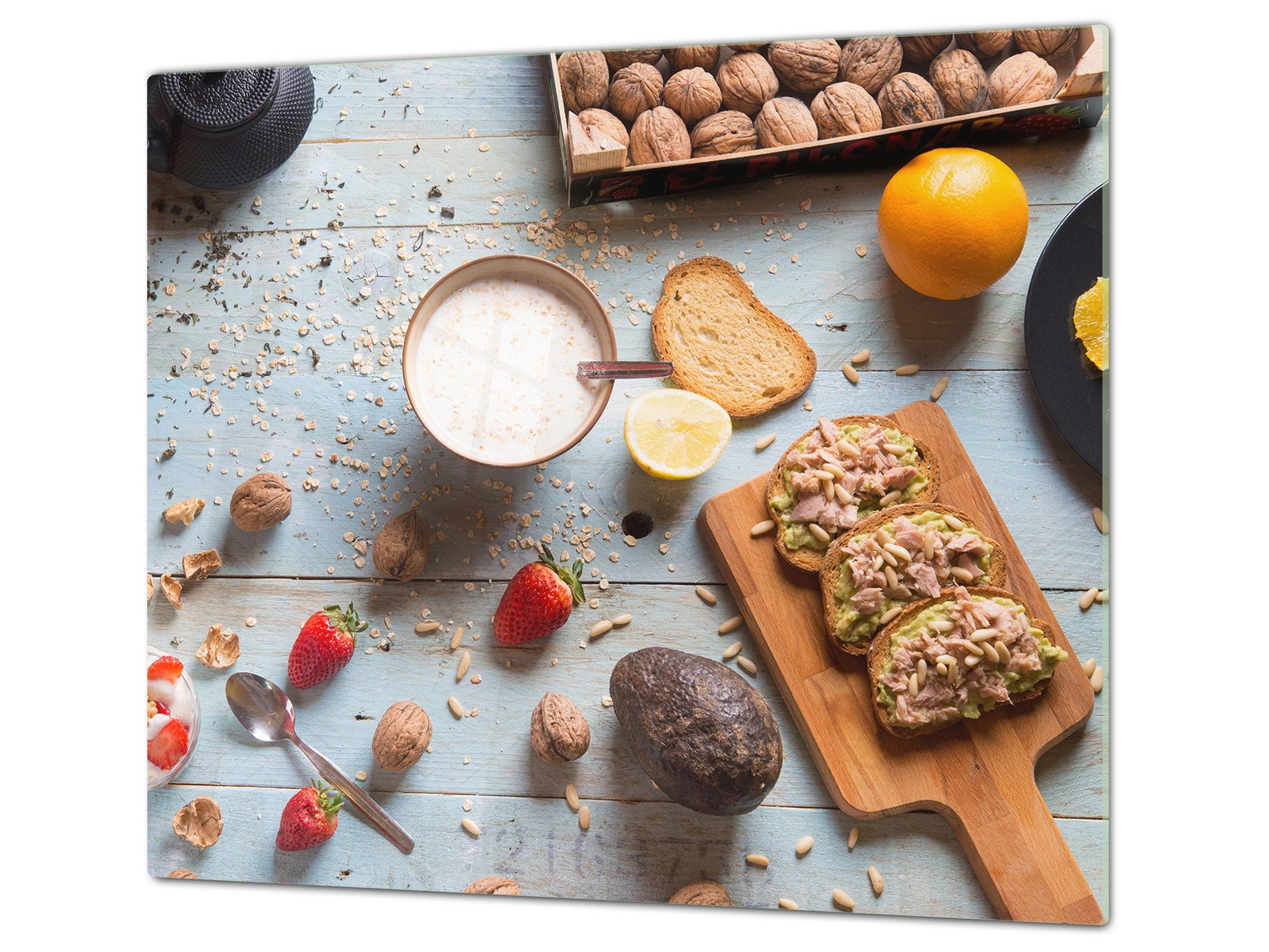 Tempered GLASS Cutting Board 60D16: Breakfast 1