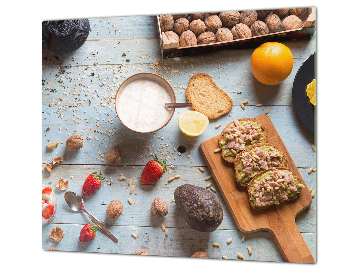 Tempered GLASS Cutting Board 60D16: Breakfast 1