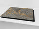 CUTTING BOARD and Cooktop Cover - Impact & Shatter Resistant Glass D21 Marbles 1 Series: Luxurious dark grey marble