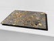 Chopping Board - Induction Cooktop Cover - Glass Cutting Board D22 Marbles 2 Series: Agate interwoven with gold