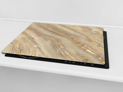 Chopping Board - Induction Cooktop Cover D21 Marbles 1 Series: Golden mineral