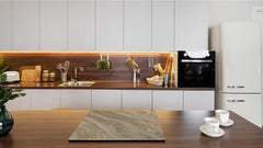 Chopping Board - Induction Cooktop Cover D21 Marbles 1 Series: Golden mineral