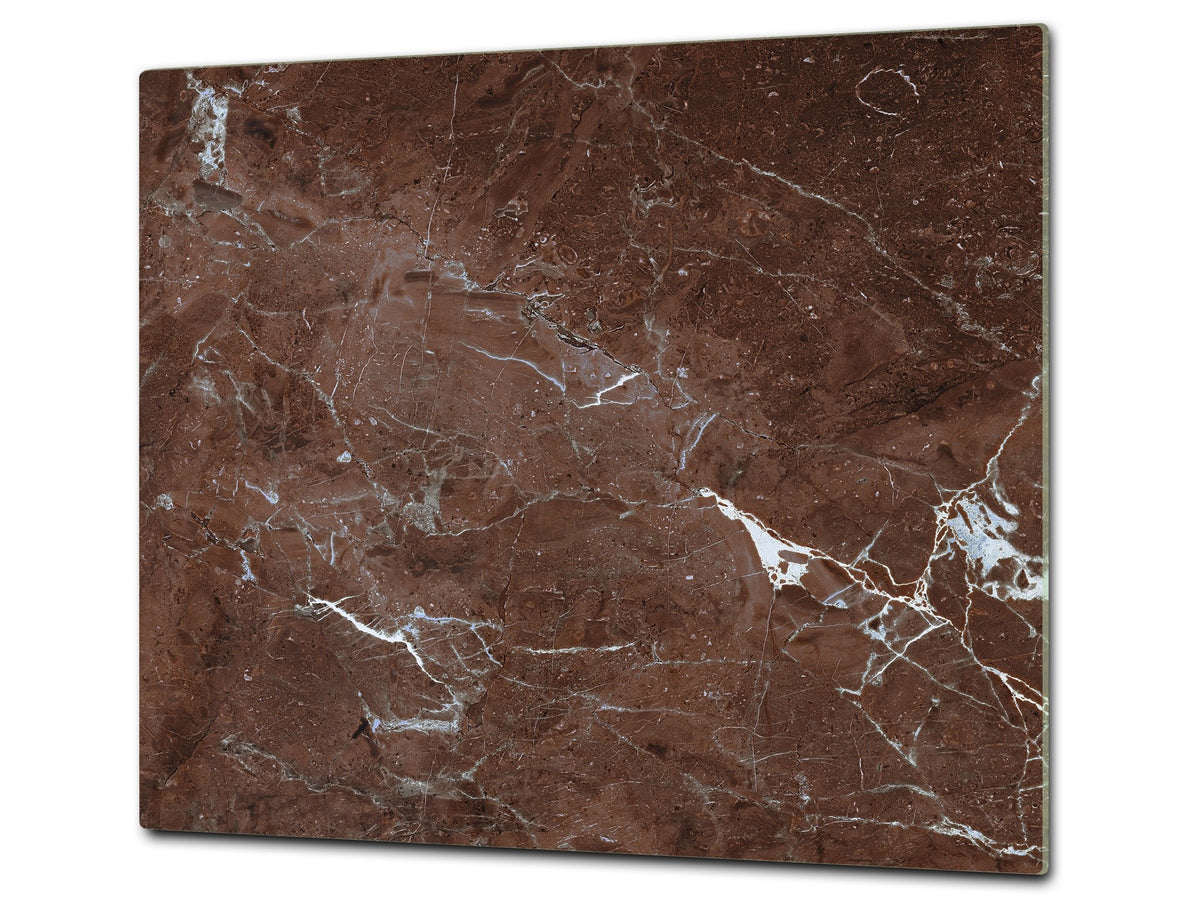 Chopping Board - Induction Cooktop Cover - Glass Cutting Board D22 Marbles 2 Series: Polished brown stone