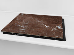 Chopping Board - Induction Cooktop Cover - Glass Cutting Board D22 Marbles 2 Series: Polished brown stone