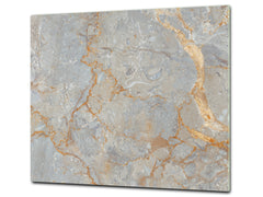 Chopping Board - Induction Cooktop Cover - Glass Cutting Board D22 Marbles 2 Series: Natural breccia marble