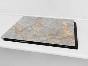 Chopping Board - Induction Cooktop Cover - Glass Cutting Board D22 Marbles 2 Series: Natural breccia marble