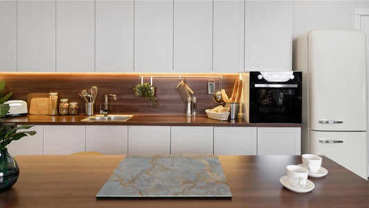 Chopping Board - Induction Cooktop Cover - Glass Cutting Board D22 Marbles 2 Series: Natural breccia marble