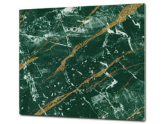 Chopping Board - Induction Cooktop Cover D21 Marbles 1 Series: Green marble with golden veins 1