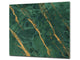CUTTING BOARD and Cooktop Cover - Impact & Shatter Resistant Glass D21 Marbles 1 Series: Green marble with golden veins 2