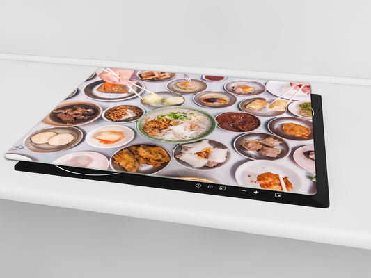 Tempered GLASS Cutting Board 60D16: Indian feast