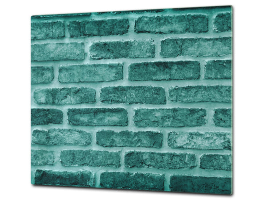 KITCHEN BOARD & Induction Cooktop Cover – Glass Pastry Board D25 Textures and tiles 1 Series: Green vintage brick