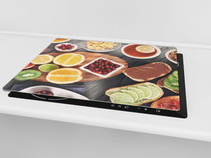 Tempered GLASS Cutting Board 60D16: Fruit Breakfast