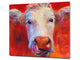 Induction Cooktop Cover –Shatter Resistant Glass Kitchen Board – Hob cover; MEASURES: SINGLE: 60 x 52 cm (23,62” x 20,47”); DOUBLE: 30 x 52 cm (11,81” x 20,47”); D32 Paintings Series: Pastel cow