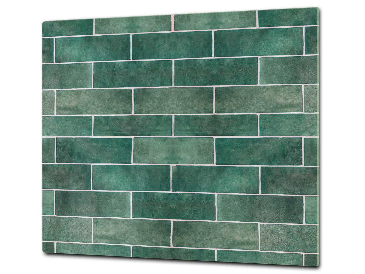 KITCHEN BOARD & Induction Cooktop Cover – Glass Pastry Board D25 Textures and tiles 1 Series: Green vintage ceramic tiles 2