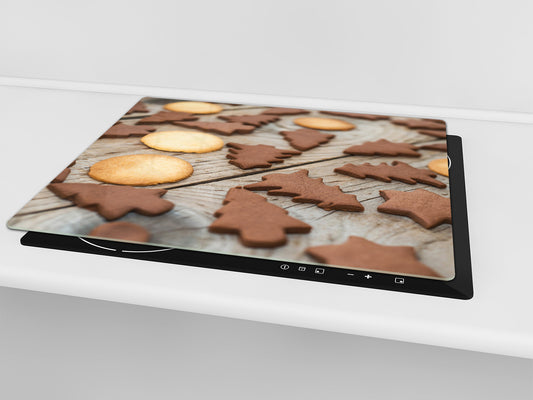 TEMPERED GLASS CHOPPING BOARD 60D13: Christmas tree cookies