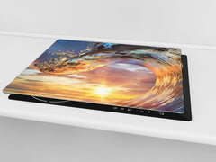 Tempered GLASS Cutting Board 60D10: Water wave