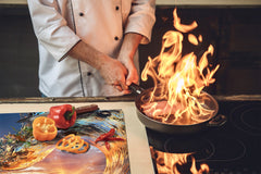 Tempered GLASS Cutting Board 60D10: Water wave