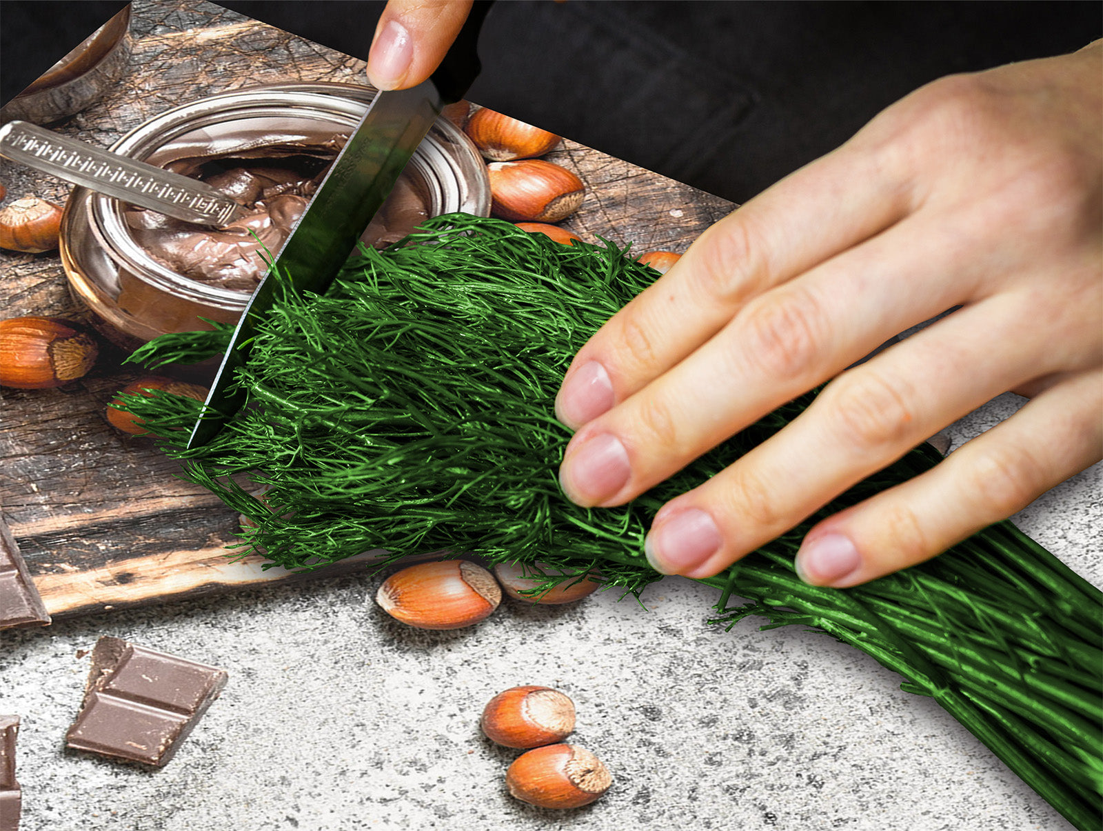 TEMPERED GLASS CHOPPING BOARD 60D13: Nutella