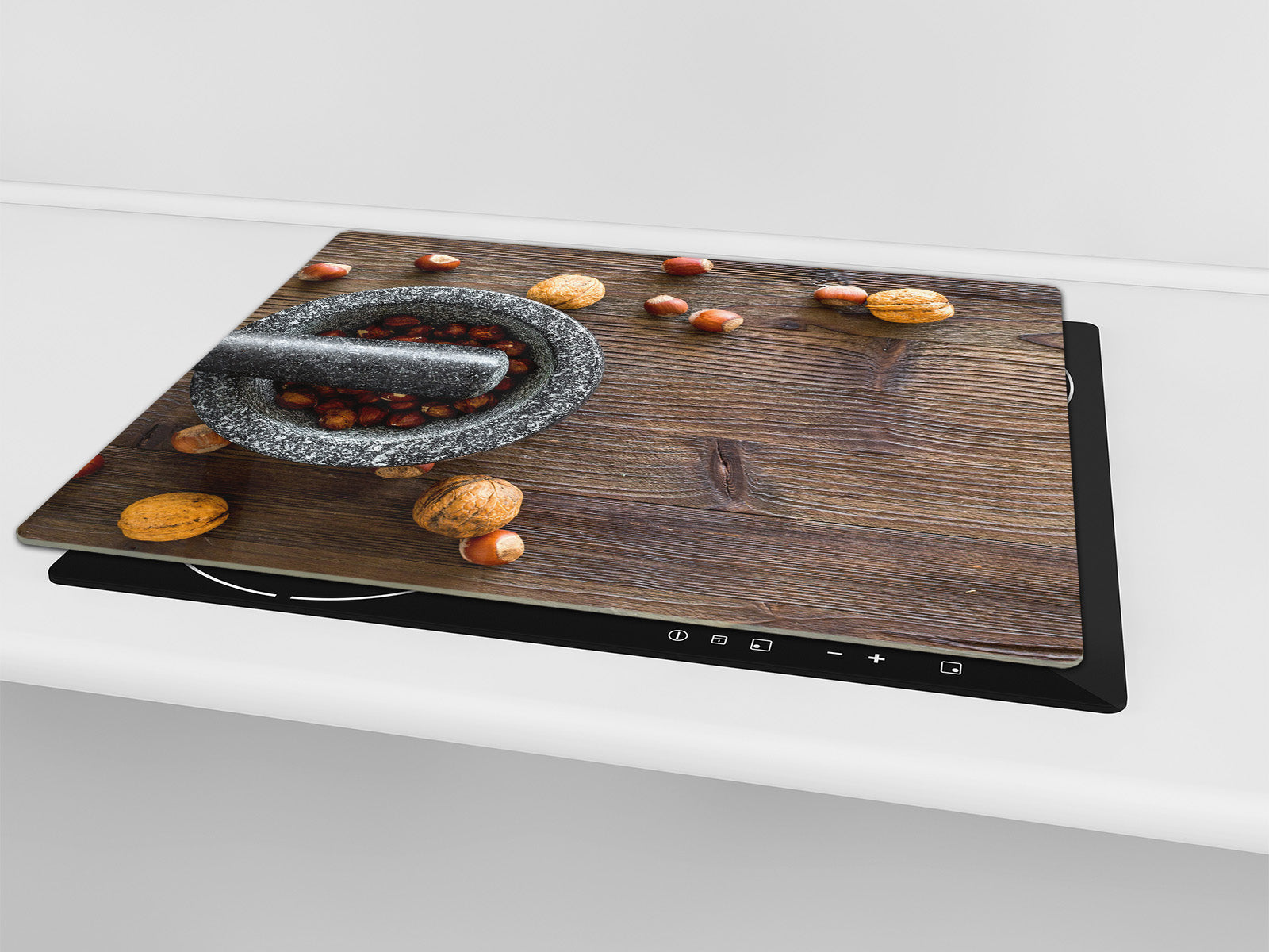 Tempered GLASS Cutting Board 60D16: Nuts in a mortar 1