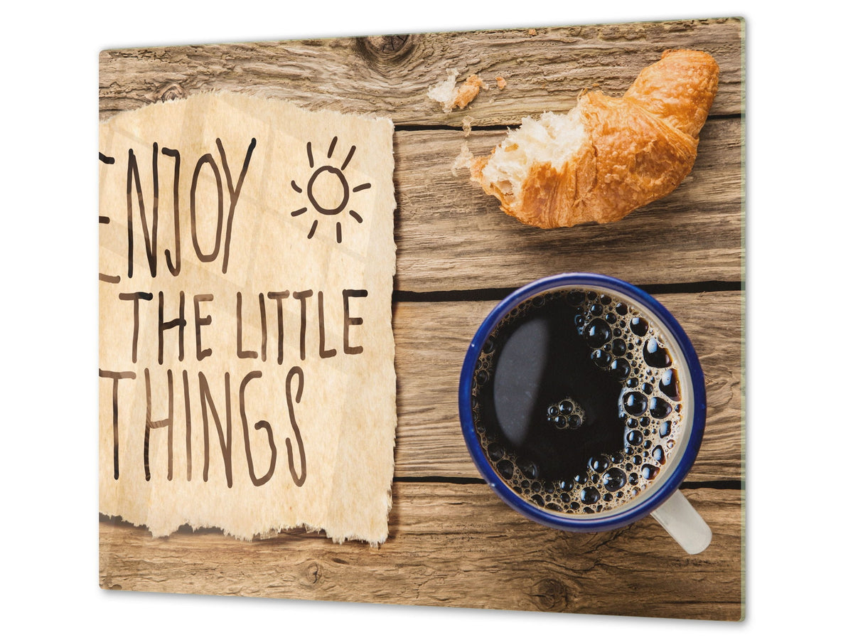 Kochplattenabdeckung Stove Cover und Schneideplatten D05 Coffee Series: Inscription 2